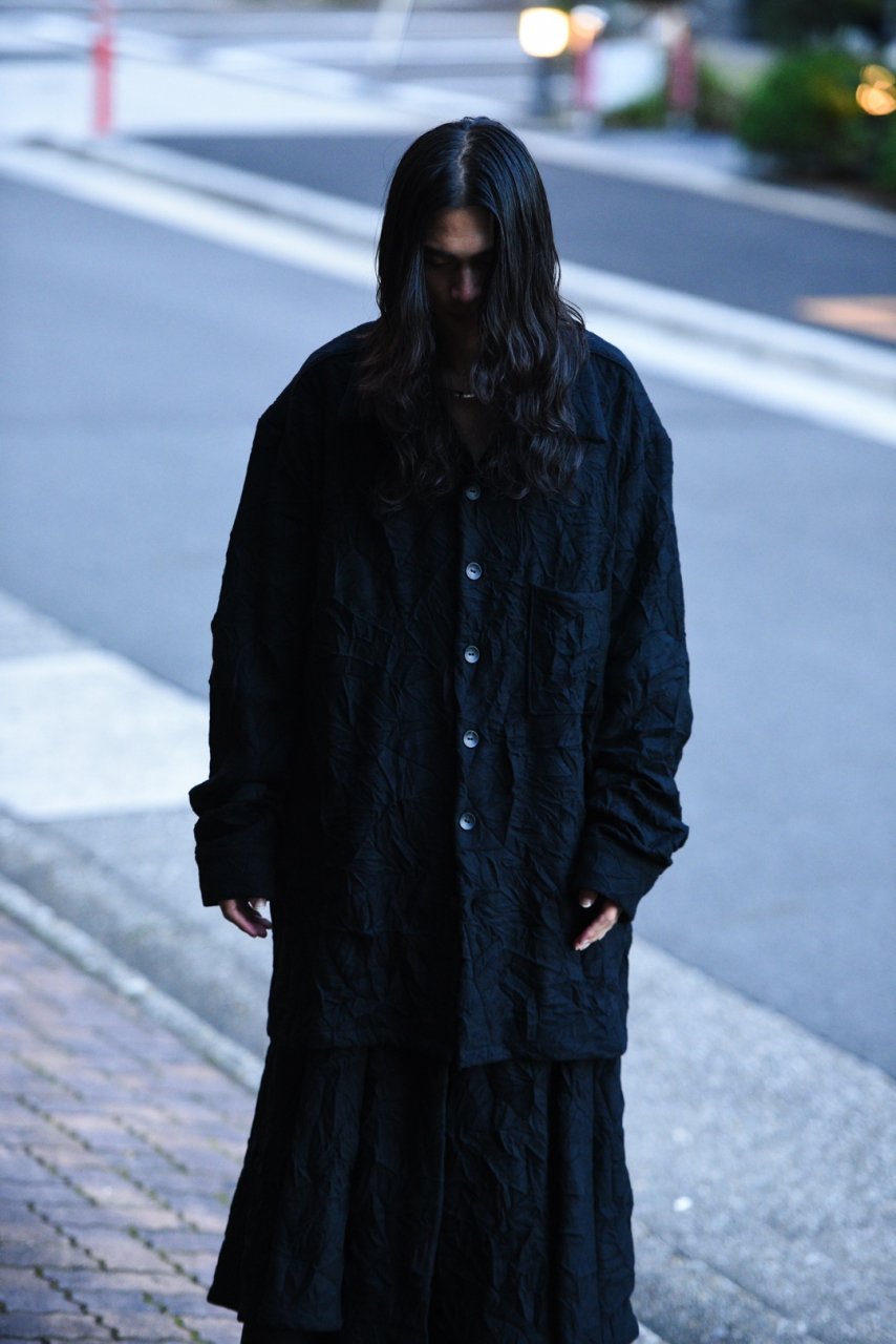 BISHOOL Angora Wool Long Shirt -Wrinkled in Ichinomiya- - BISHOOL