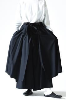 BISHOOL Wool Gabardine Layered  Pants black