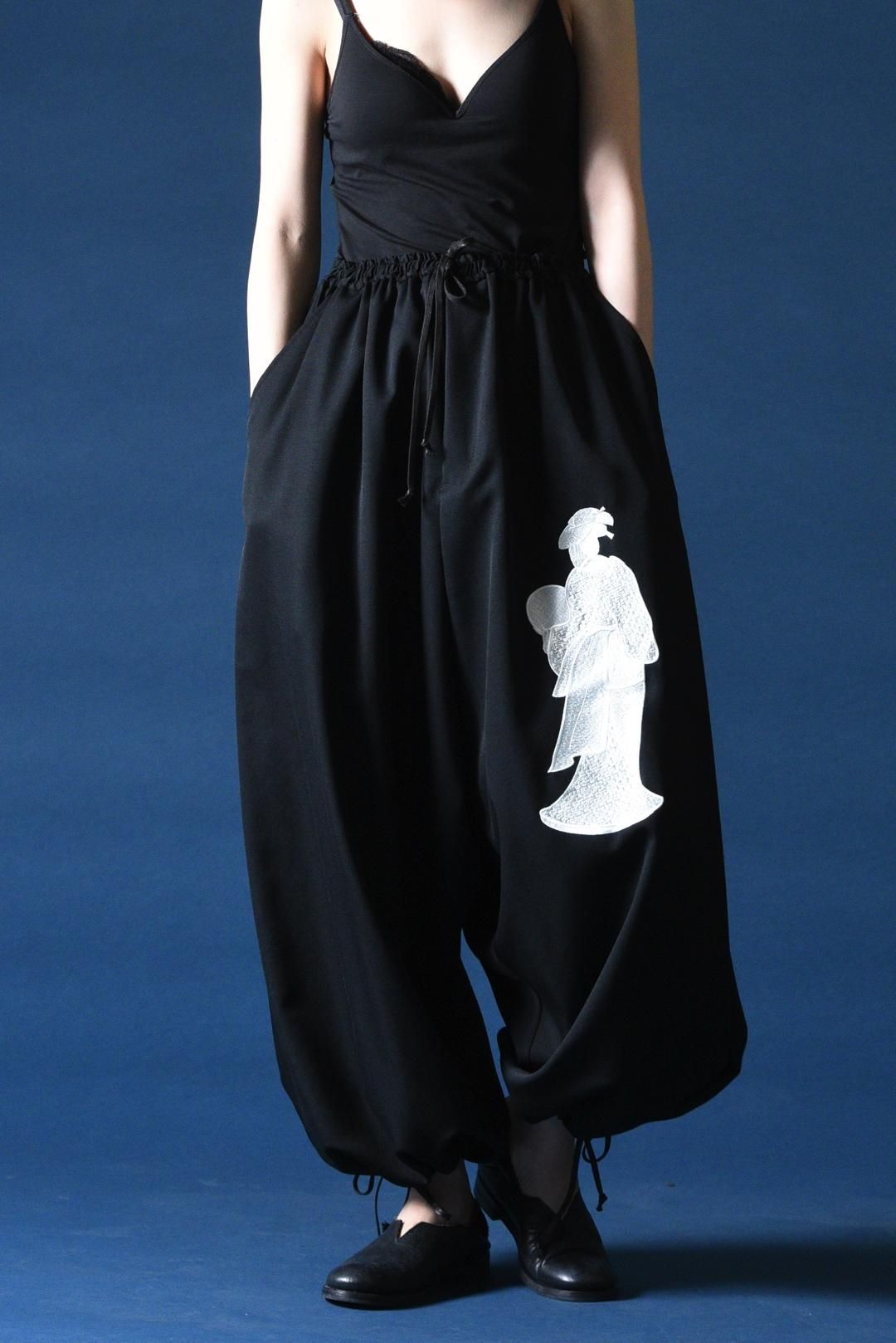 BISHOOL Embroidery Wool Gabardine Goto-Gi Pants -着物姿- - BISHOOL