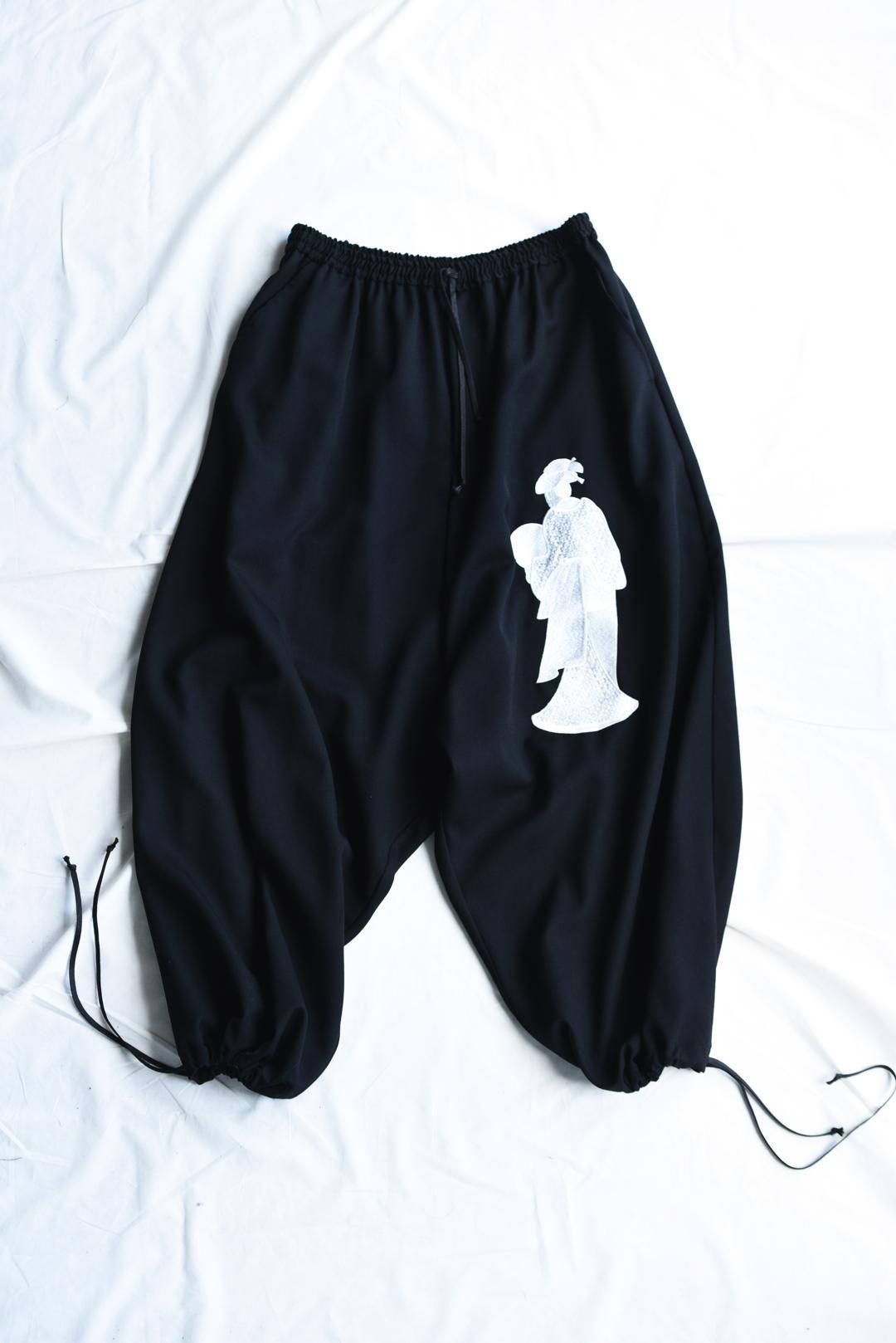 【BISHOOL】ウールギャバジンゴトギパンツ　サルエルパンツ　ワイドパンツ BISHOOL Wool Gabardine Easy Goto-Gi Pants navy - BISHOOL