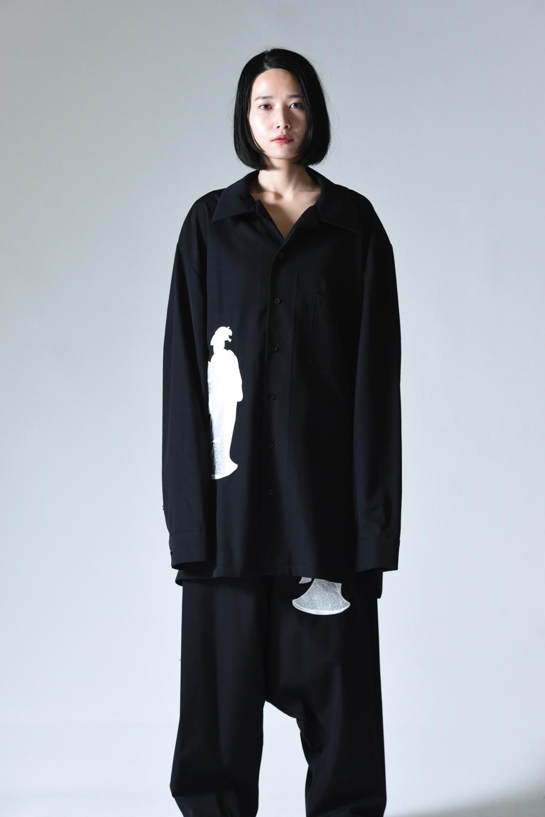 トップス HIKOOOO BISHOOL BISHOOL Embroidery Wool Gabardine Long Shirt -着物姿- - BISHOOL