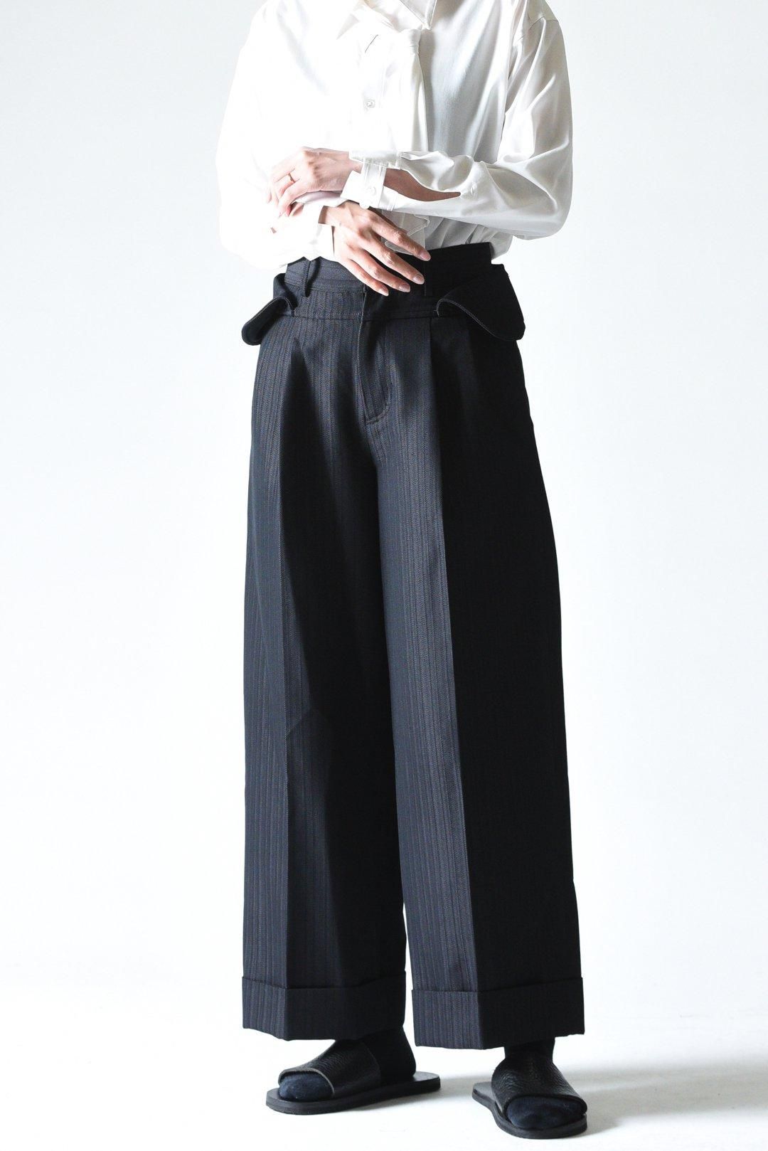 NaNo Art Most high waist wide pants black - BISHOOL,Edwina