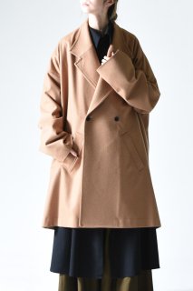 BISHOOL Melton Flow Slit Coat camel