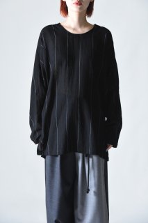 YANTOR Pin-Stripe Khadi Cotton Long Pullover