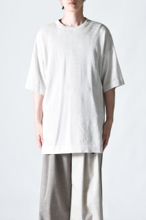 YANTOR Light Gima Cotton Half Sleeve Pullover White