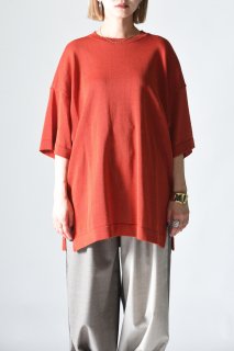 YANTOR Light Gima Cotton Half Sleeve Pullover Orange
