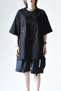 NEPHOLOGIST Cord Embroidery T-Shirt black