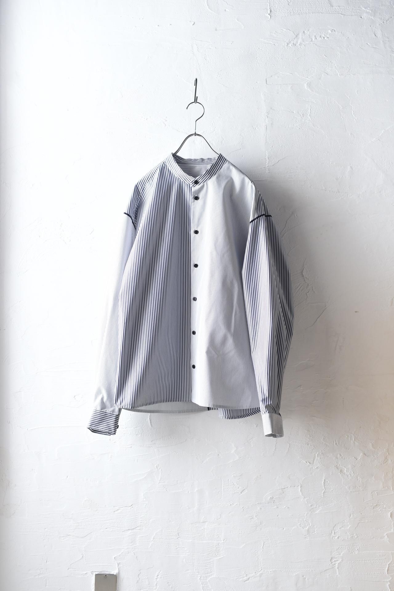 しままる VOAAOV ソフトシーマスタンドカラーシャツ Gray Stripe