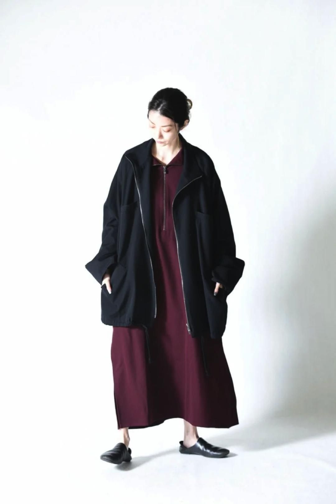 BISHOOL Wool Gabardine Balloon Track Blouson - BISHOOL