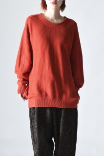 YANTOR Light Gima Cotton Wide Sweater Orange