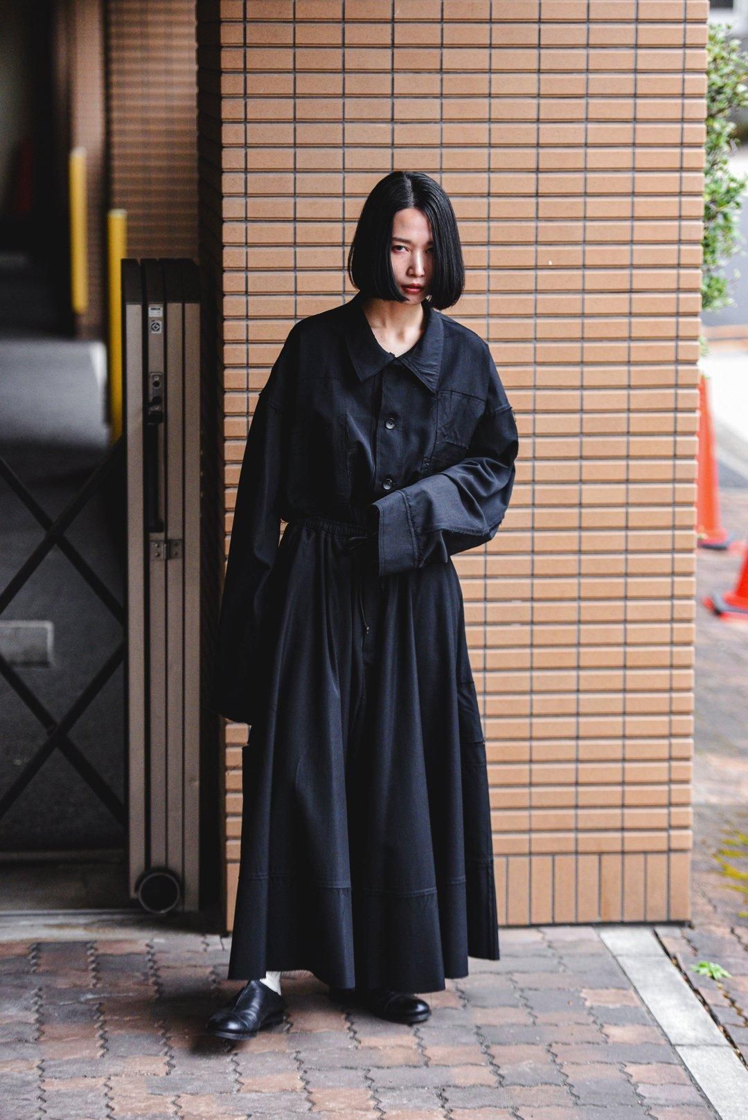 BISHOOL Wool Gabardine Cut Off Pants with Damage Pocket