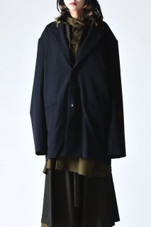 BISHOOL Wool Gabardine Peaked Lapel Jacket 