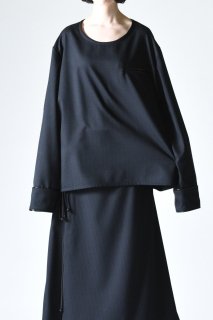 BISHOOL Suit Wool Leather Piping Pullover