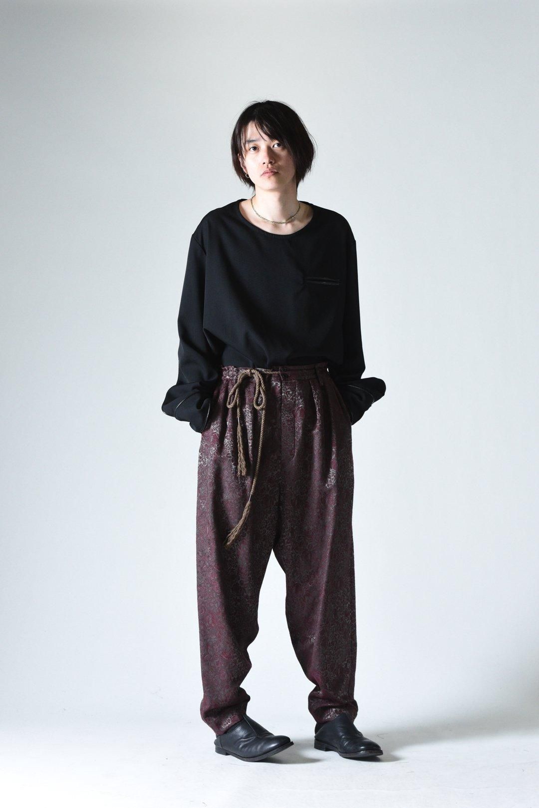 BISHOOL Embroidery Wool Gabardine Long Shirt -着物姿