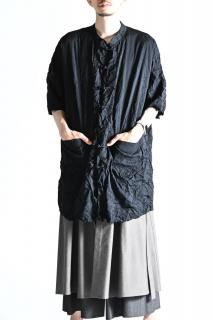 BISHOOL Wrinkled Wool Gabardine China Big Shirt