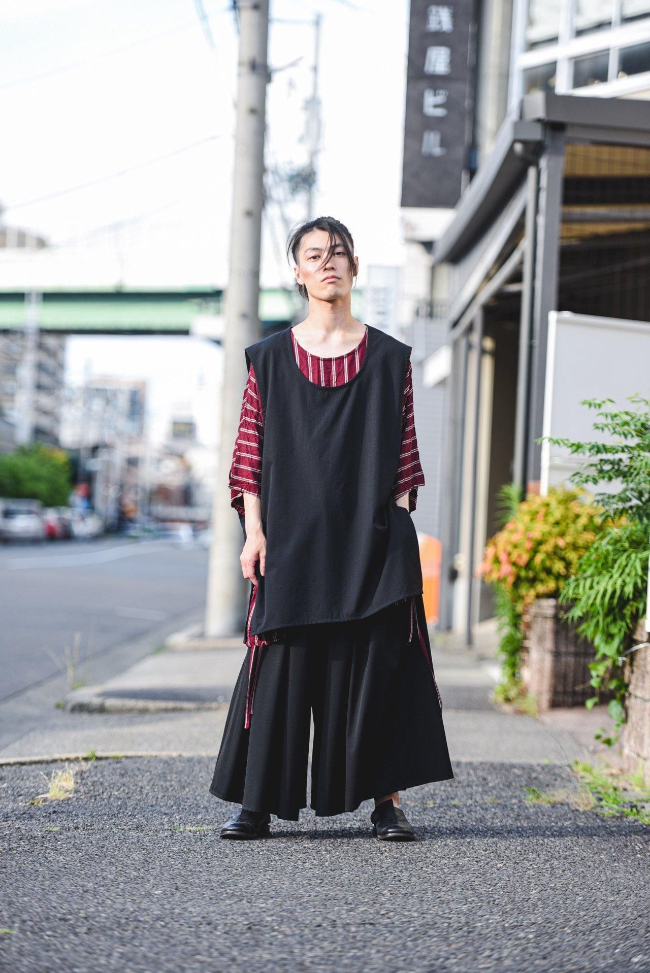 Wool Gabardine 3 Tuck 袴 Pants - BISHOOL
