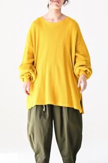 BISHOOL Heavy Waffle Knit LS Rib Big-T mustard