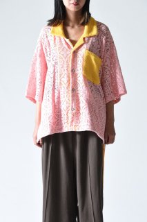 Leh Bowling Lace S/S Shirt PinkYellow