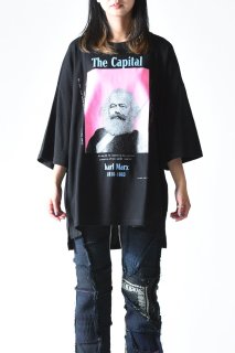 Leh Big Size Slit T-Shirt/Karl Marx black
