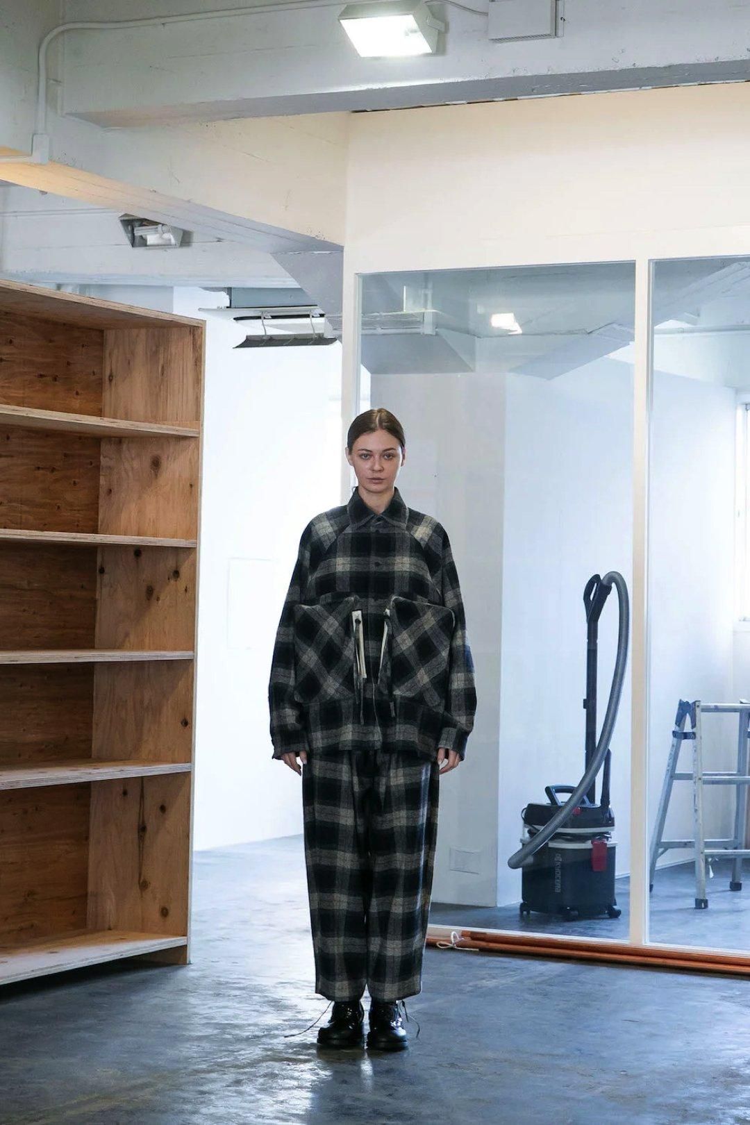 My Beautiful Landlet チェックツイードコクーンパンツ Gray