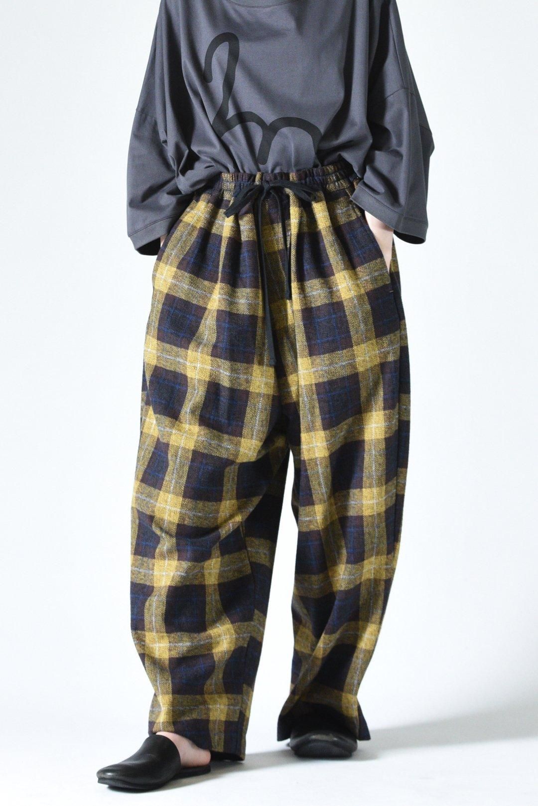 My Beautiful Landlet ウールコクーンパンツ My Beautiful Landlet チェックツイードコクーンパンツ Yellow