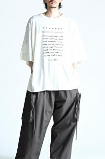 BISHOOL Message Embroidery Big-T Giza Cotton white