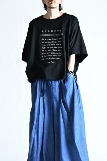 BISHOOL Message Embroidery Classic Cut Sew Giza Cotton black