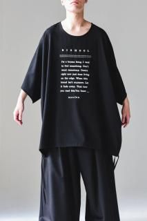 BISHOOL Message Embroidery  Wool Gabardine Balloon Big-T