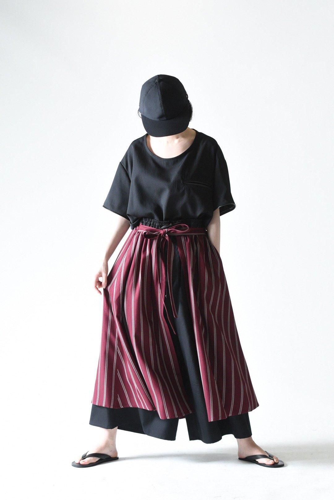 BISHOOL Wool Gabardine Layered 袴 Pants- Bishu Rayon Dobby
