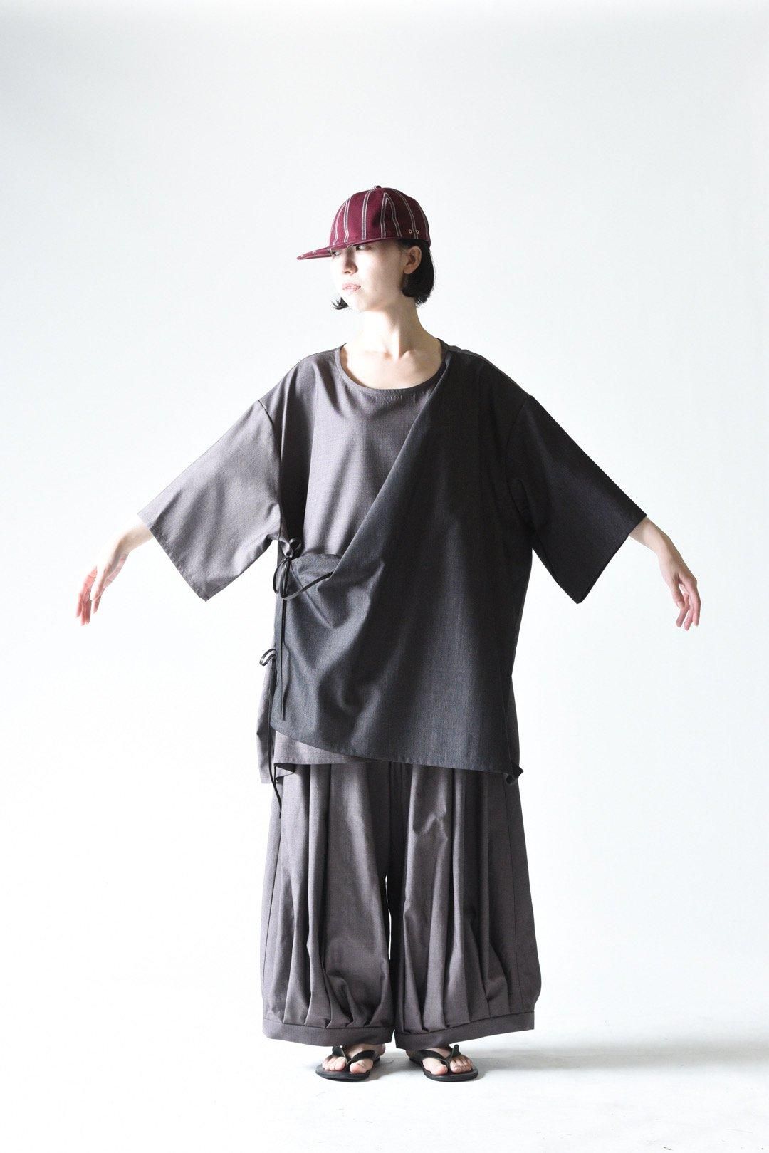 Wool Gabardine Wrap Big Pullover ビシュール BISHOOL Wool Gabardine Wrap Big Pullover - Bishu Rayon Dobby