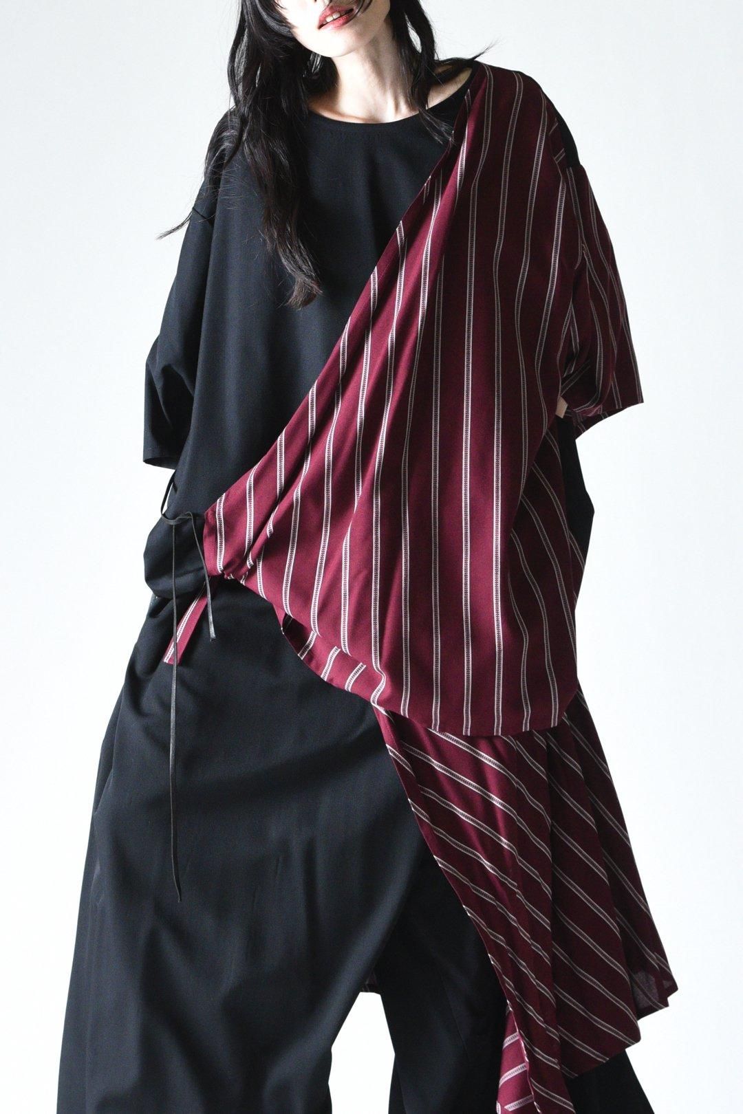 Wool Gabardine Wrap Big Pullover ビシュール BISHOOL Wool Gabardine Wrap Big Pullover - Bishu Rayon Dobby