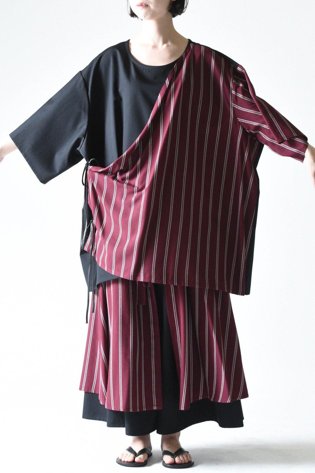 Wool Gabardine Wrap Big Pullover ビシュール BISHOOL Wool Gabardine Wrap Big Pullover - Bishu Rayon Dobby