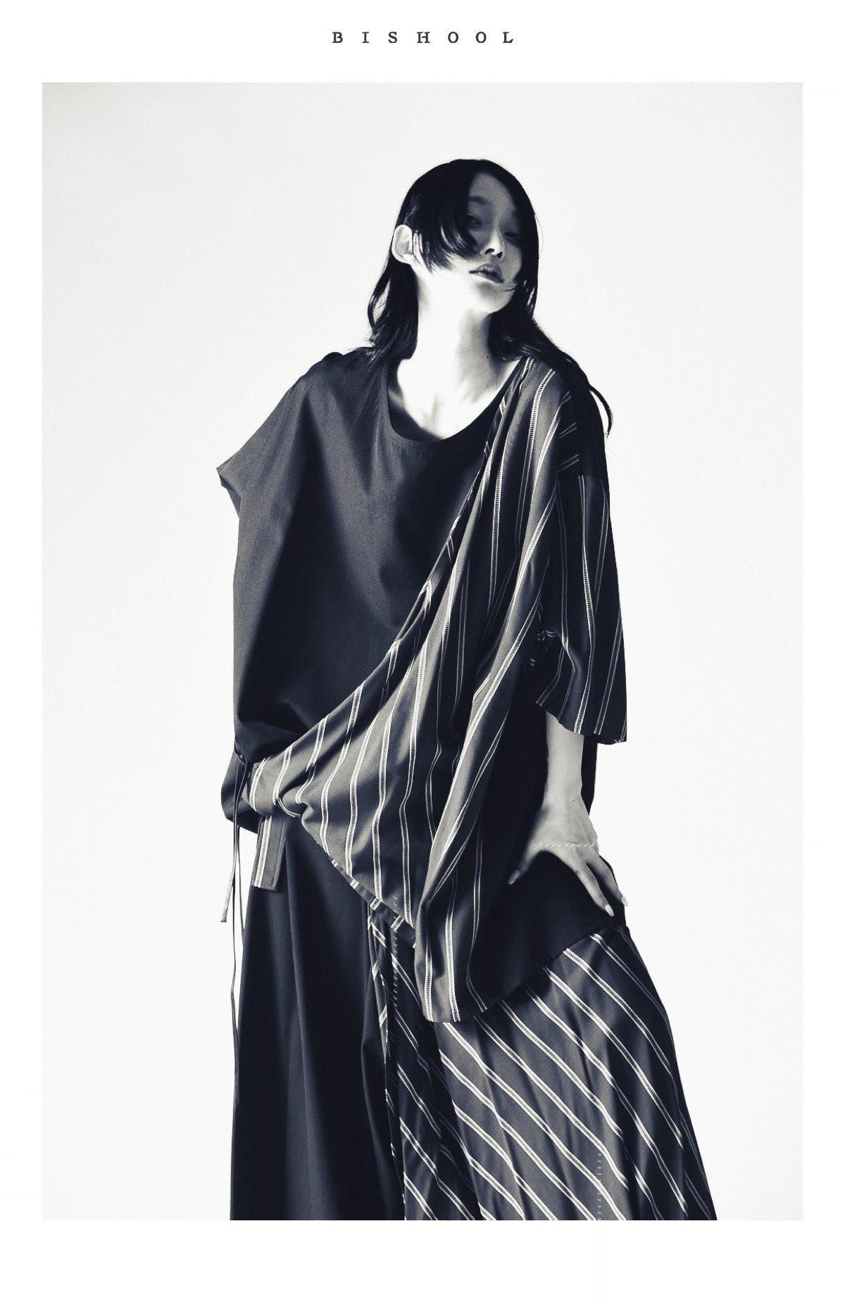BISHOOL Wool Gabardine Wrap Big Pullover - Bishu Rayon Dobby