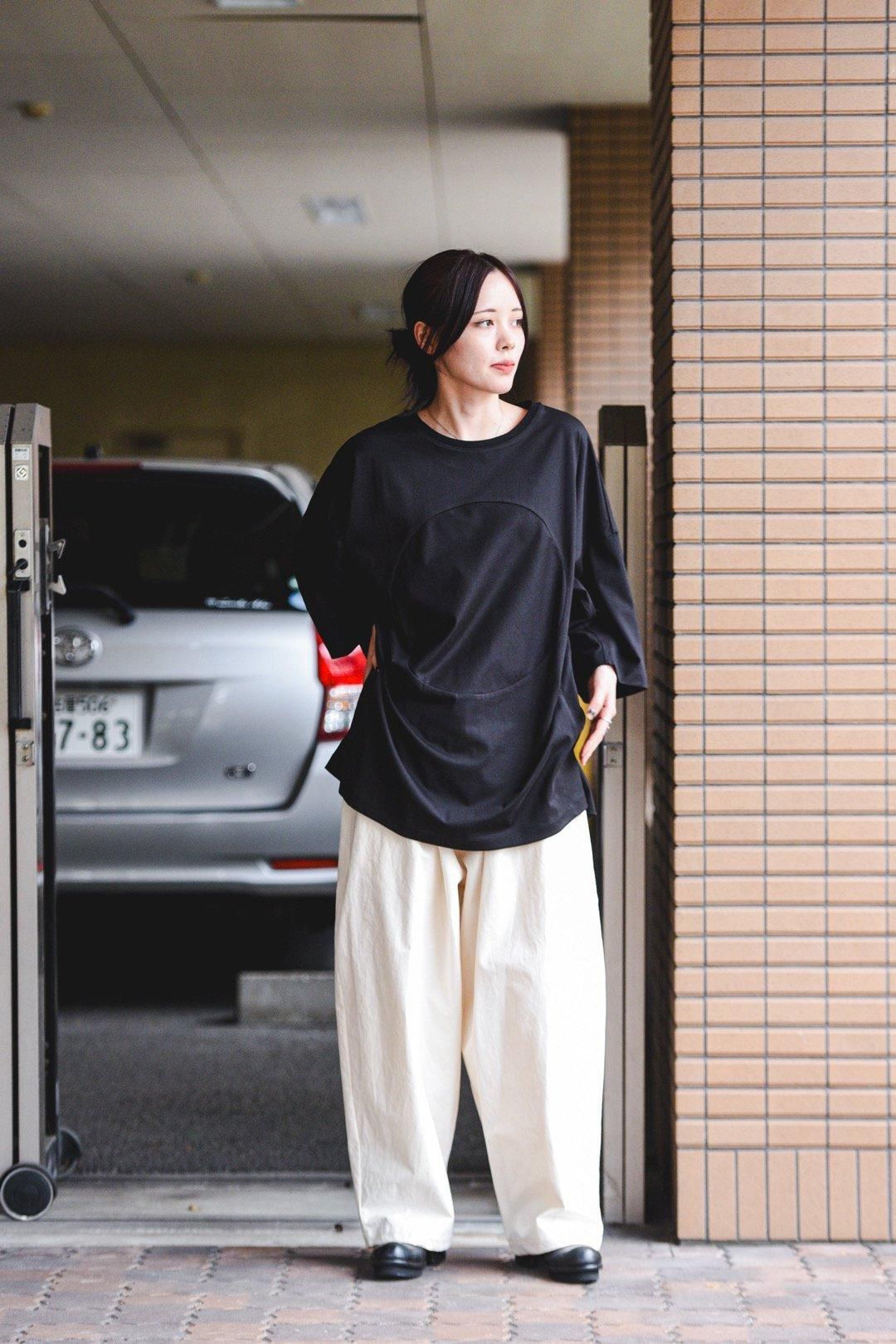 My Beautiful Landlet 日の丸ワイドカットソー Black - BISHOOL