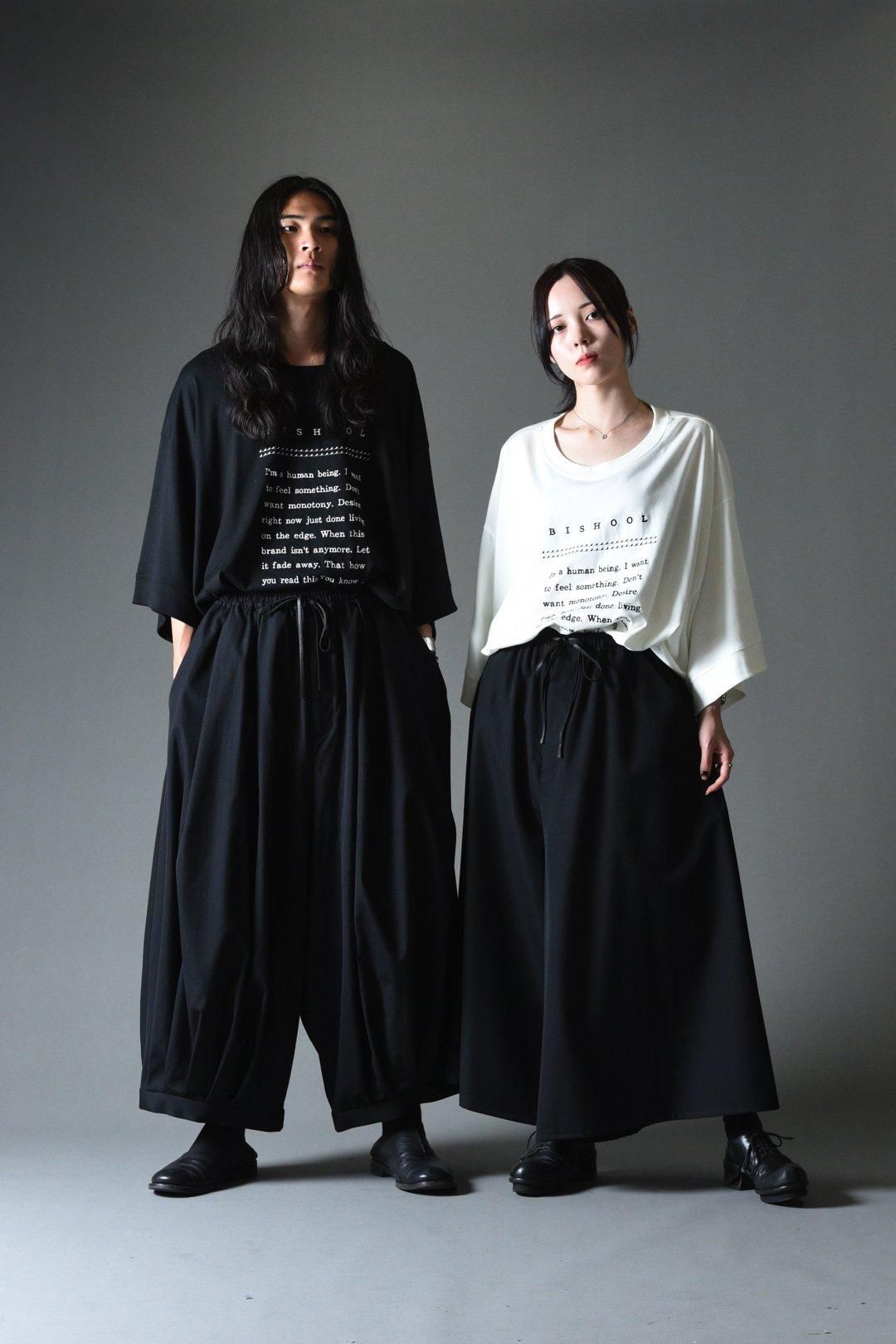 BISHOOL Wool Gabardine Easy 袴 Pants black - BISHOOL,Edwina