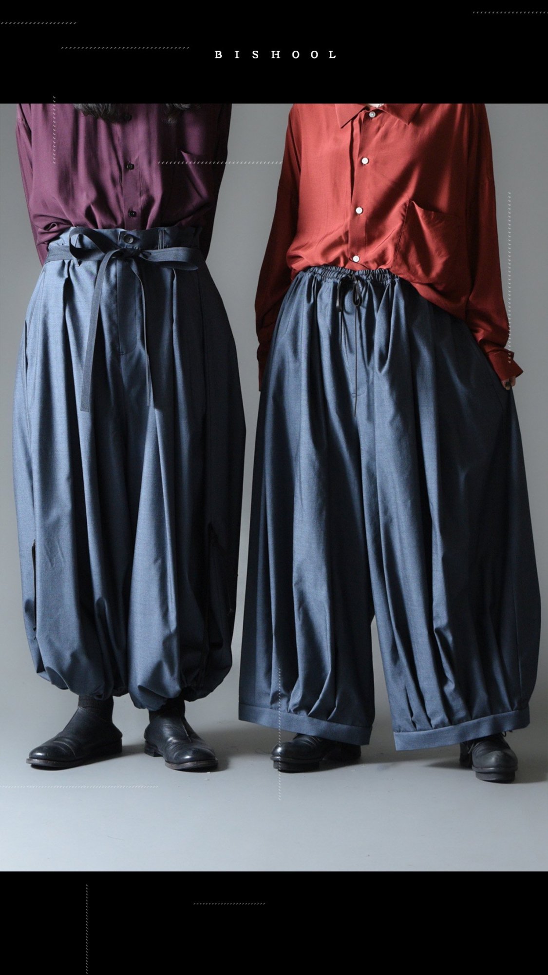 BISHOOL Wool Gabardine Pumpkin Drape Pants blue gray - BISHOOL,Edwina  Horl,My Beautiful Landlet,YANTOR等取扱い OVIE STUDIO の通販サイト