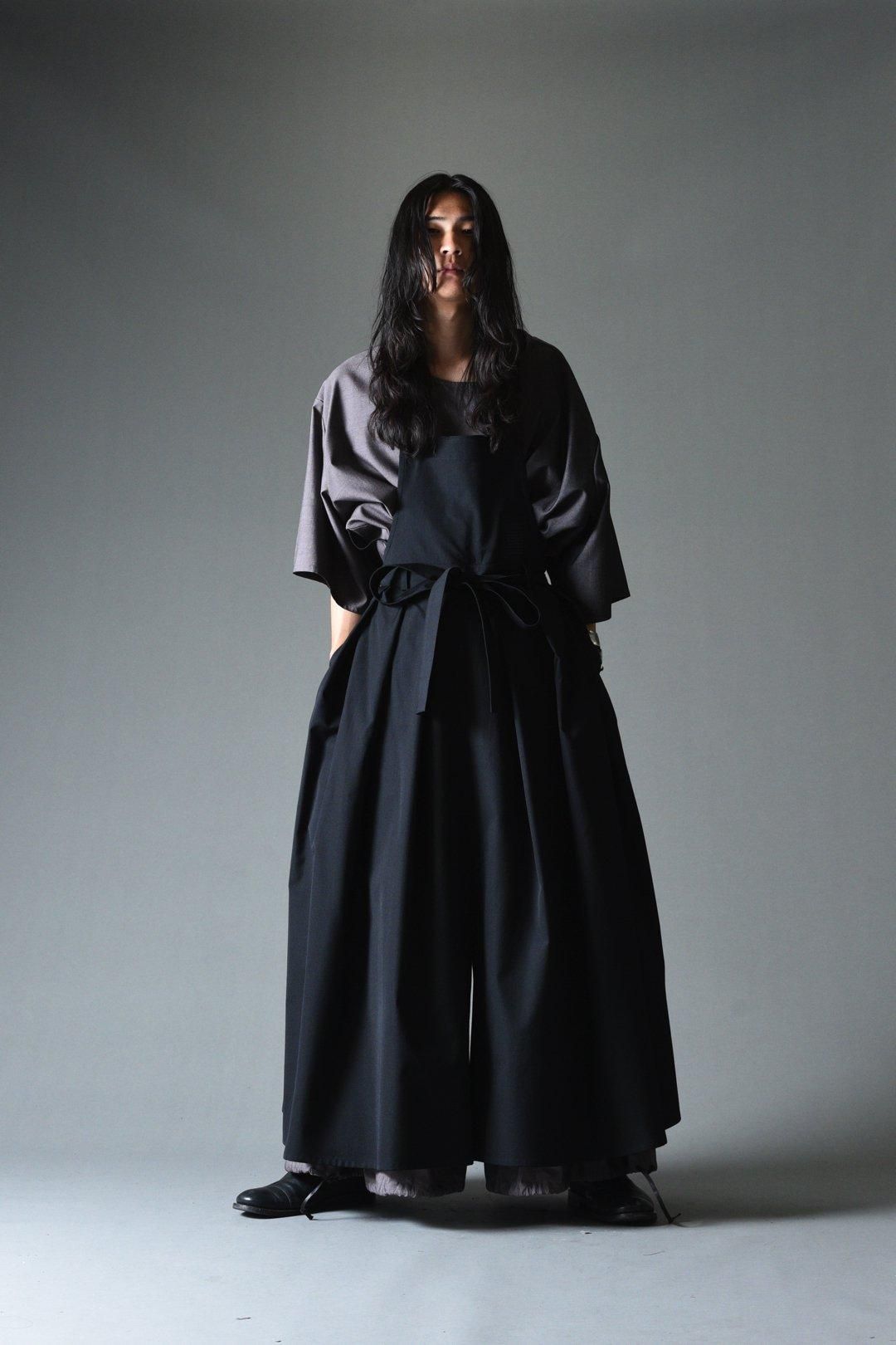 BISHOOL Wool Gabardine Wrap KIMONO Cloth black - BISHOOL