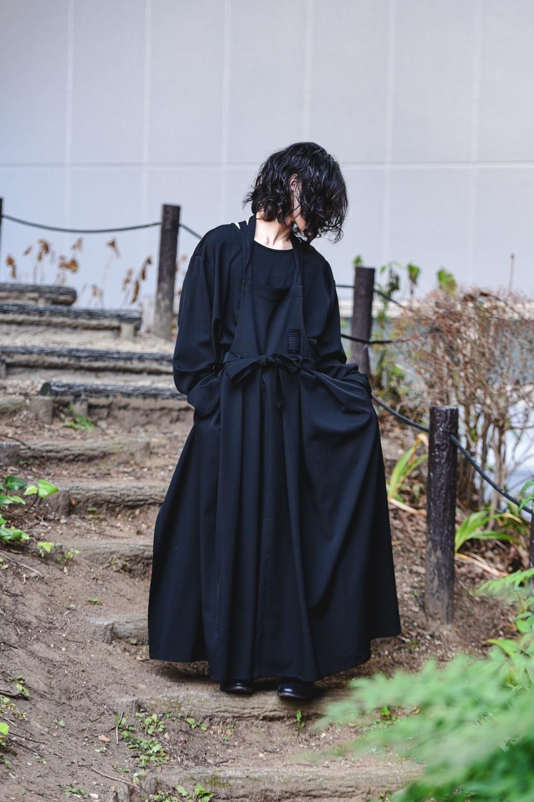 BISHOOL Wool Gabardine Wrap KIMONO Cloth black - BISHOOL