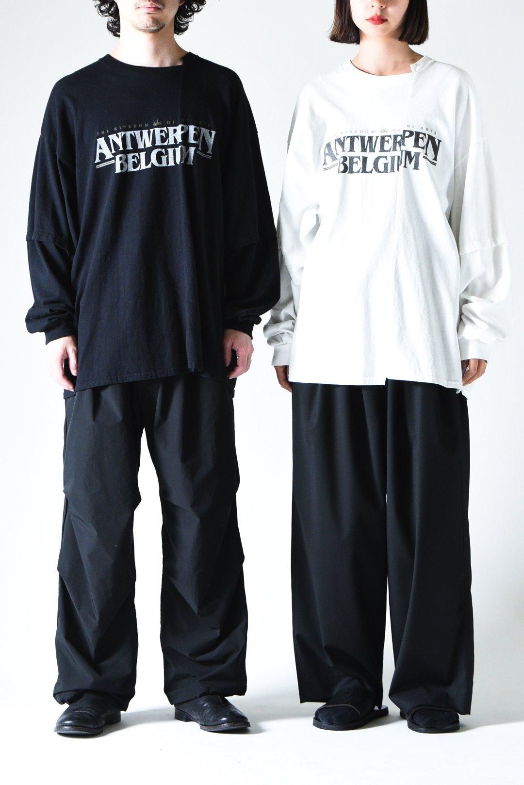 ESSAY CUT UP LONG LAYER T-SHIRT Antwerpen Black - BISHOOL,Edwina