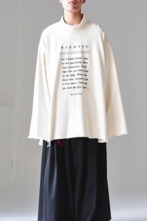 BISHOOL Message Embroidery High Neck Big Sweat off white