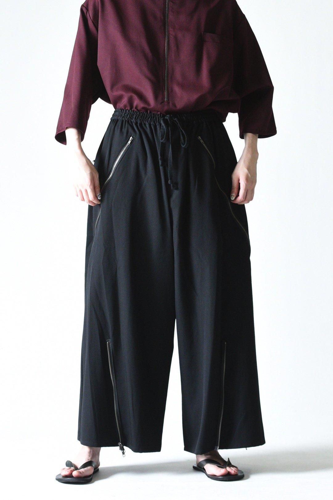 Wool Gabardine Pumpkin Drape Pants - BISHOOL