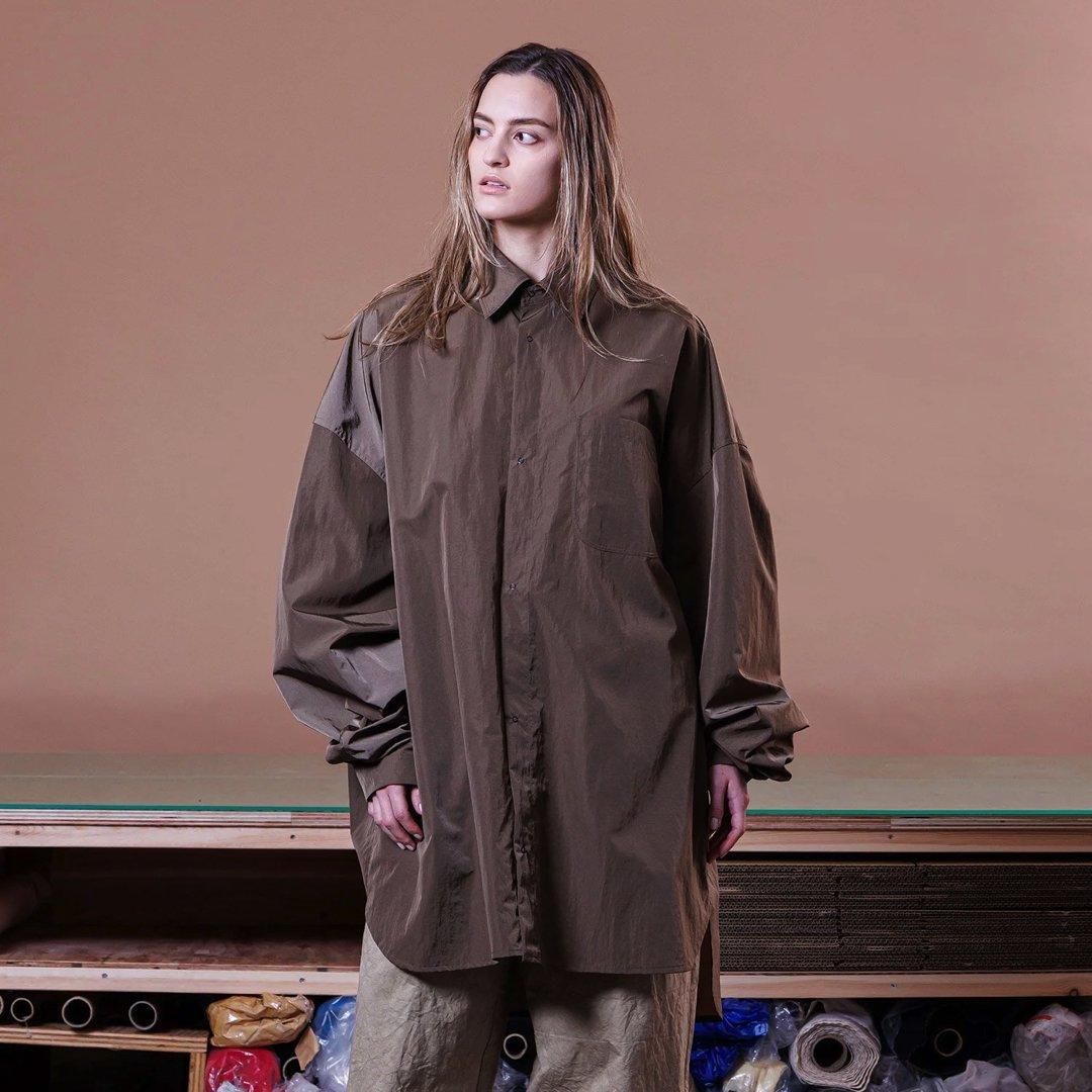 VOAAOV ヴィンテージナイロンXXXLシャツ Brown - BISHOOL,Edwina