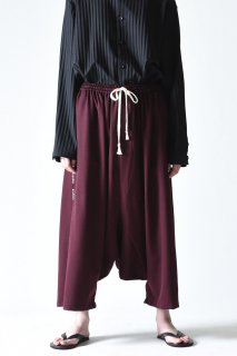 BISHOOL Wool Gabardine Sarrouel Line Pants wine