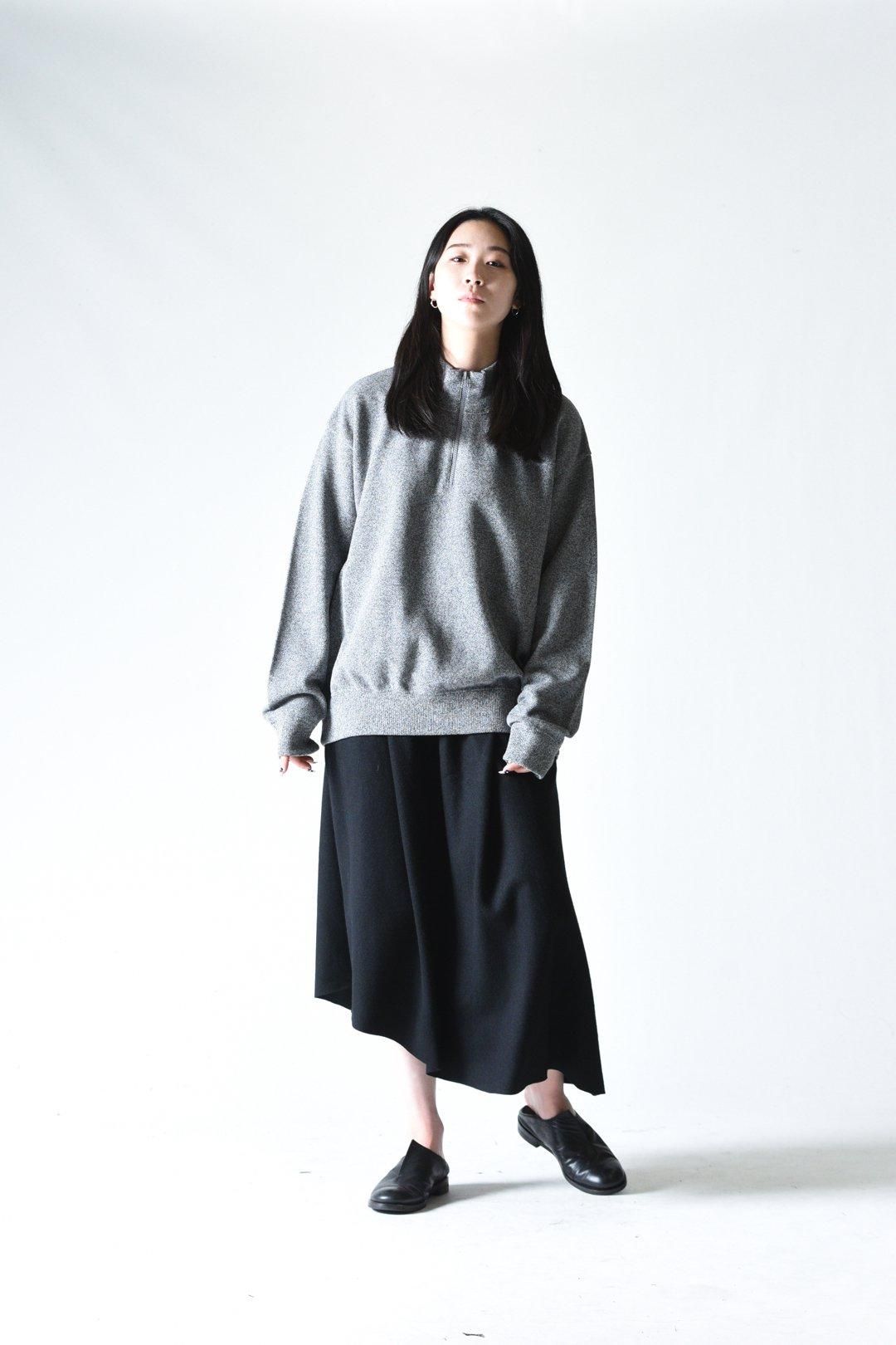 crepuscule Light Moss Stitch Half Zip Pullover D.Gray
