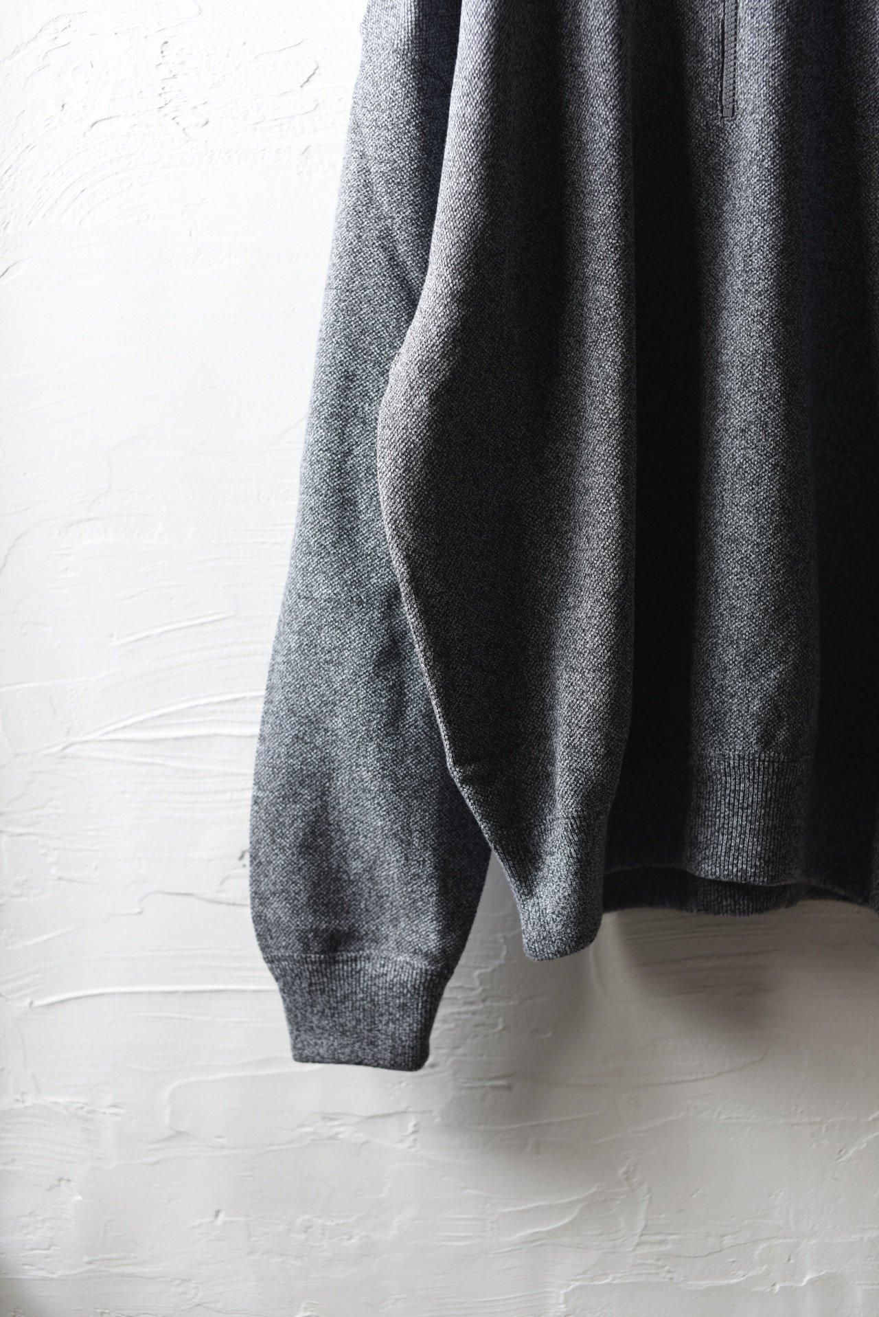 crepuscule Light Moss Stitch Half Zip Pullover D.Gray - BISHOOL