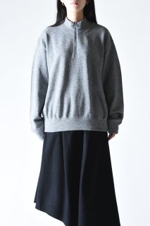 crepuscule Light Moss Stitch Half Zip Pullover D.Gray