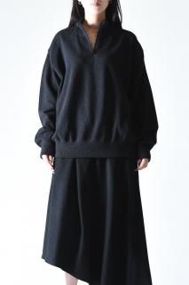 crepuscule Light Moss Stitch Half Zip Pullover Black