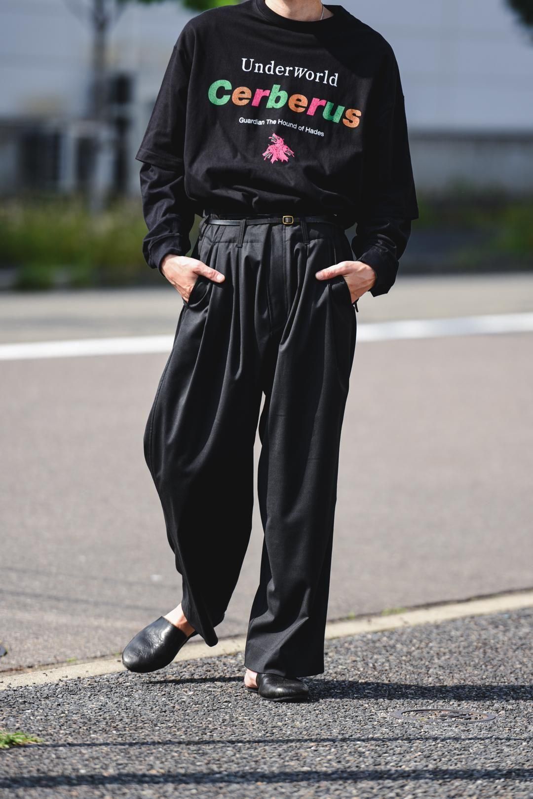 ESSAY WIDE TUCK DRAPE SLACKS 3 黒 refomed