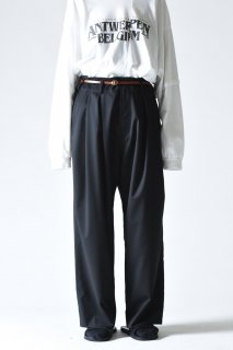 ESSAY WIDE TUCK DRAPE SLACKS Black