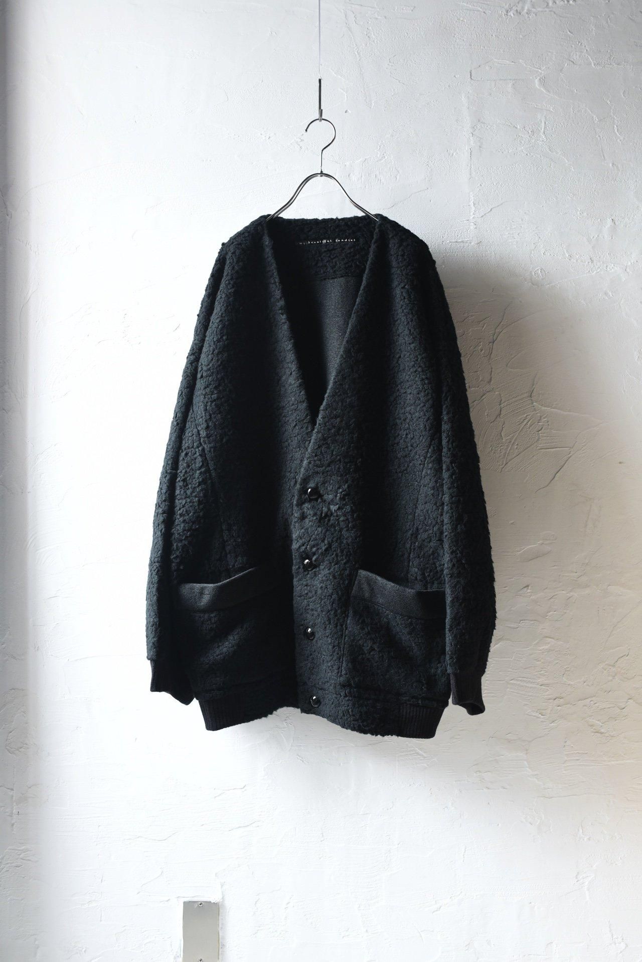 My Beautiful Landlet FAUX ALPACA ビッグカーディガン Black